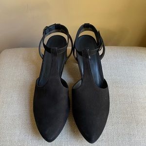 Vintage Paul Green Black suede with ankle strap
